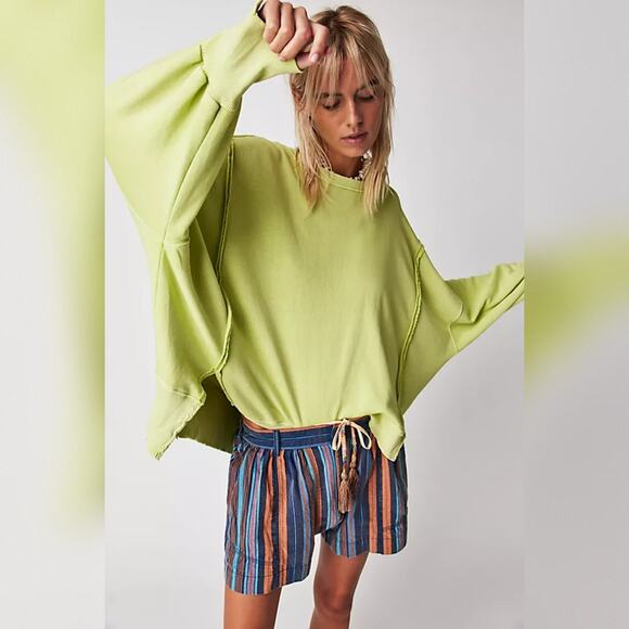 We The Free - Free People Camden Sweatshirt - Luna Moth / Lightning Bolt ? - Med - Picture 3 of 10